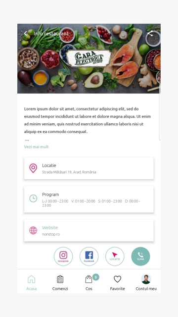 Non-Stop Podgoria Arad - Aplicatie mobile pentru comenzi produse alimentare din supermarket